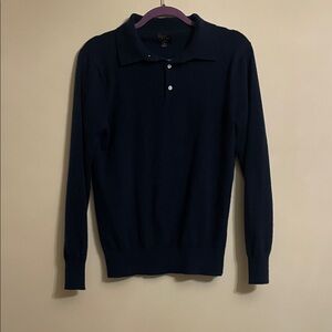 J. Crew Cashmere Dark Blue Men's Polo Sweater